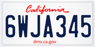 CA license plate 6WJA345