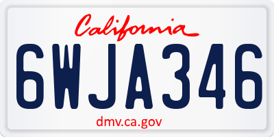 CA license plate 6WJA346