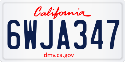 CA license plate 6WJA347