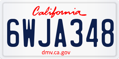 CA license plate 6WJA348