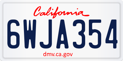 CA license plate 6WJA354