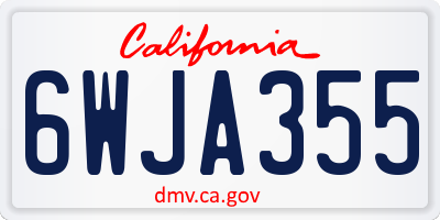 CA license plate 6WJA355