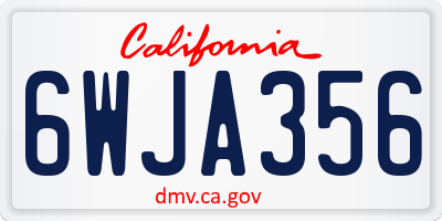 CA license plate 6WJA356