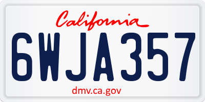 CA license plate 6WJA357
