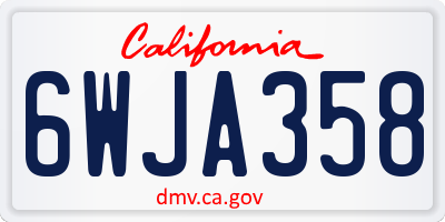 CA license plate 6WJA358