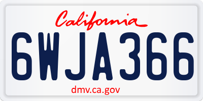 CA license plate 6WJA366