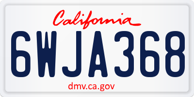 CA license plate 6WJA368