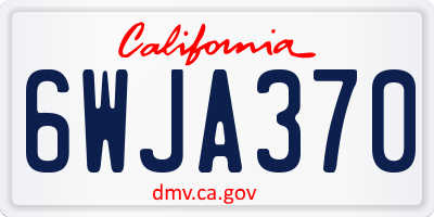 CA license plate 6WJA370