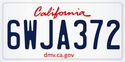 CA license plate 6WJA372