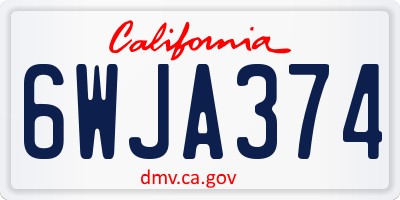 CA license plate 6WJA374