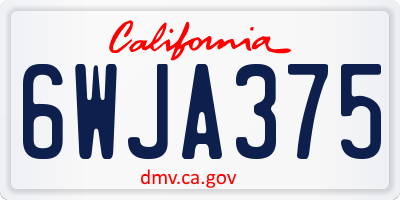 CA license plate 6WJA375