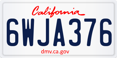 CA license plate 6WJA376