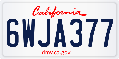 CA license plate 6WJA377