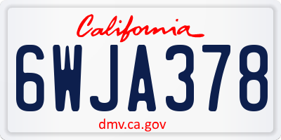 CA license plate 6WJA378