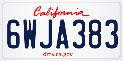 CA license plate 6WJA383