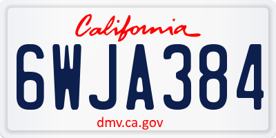 CA license plate 6WJA384