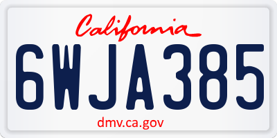 CA license plate 6WJA385