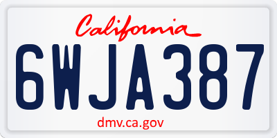 CA license plate 6WJA387