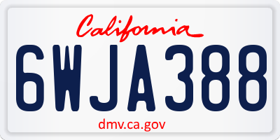 CA license plate 6WJA388