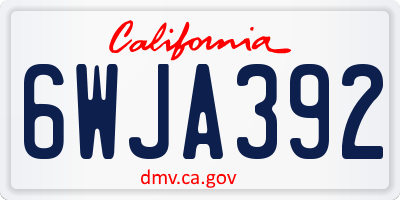 CA license plate 6WJA392