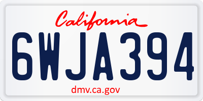 CA license plate 6WJA394