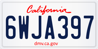 CA license plate 6WJA397