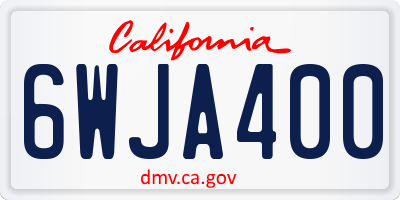 CA license plate 6WJA400