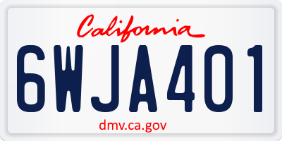 CA license plate 6WJA401
