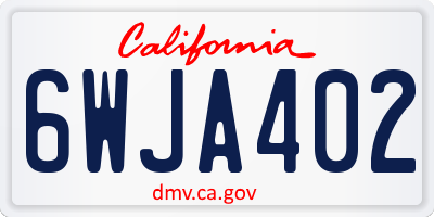 CA license plate 6WJA402