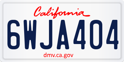 CA license plate 6WJA404