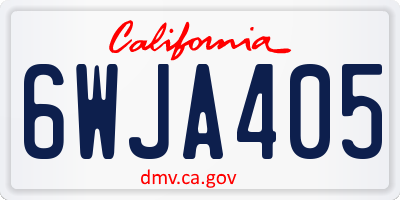CA license plate 6WJA405