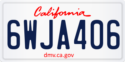 CA license plate 6WJA406
