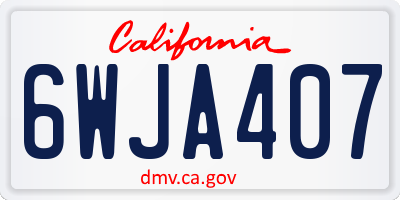 CA license plate 6WJA407