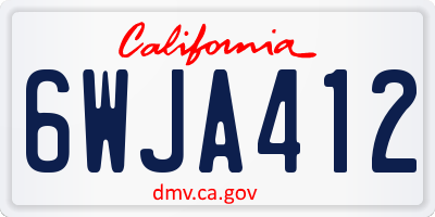 CA license plate 6WJA412