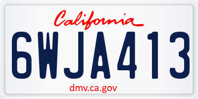 CA license plate 6WJA413