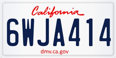 CA license plate 6WJA414