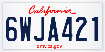 CA license plate 6WJA421