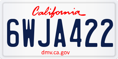 CA license plate 6WJA422