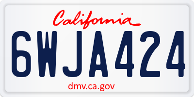 CA license plate 6WJA424
