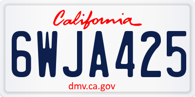 CA license plate 6WJA425