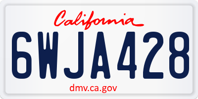CA license plate 6WJA428