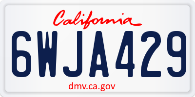 CA license plate 6WJA429