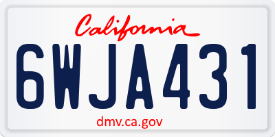 CA license plate 6WJA431