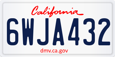 CA license plate 6WJA432