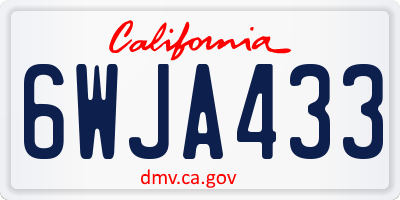 CA license plate 6WJA433