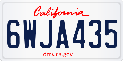 CA license plate 6WJA435