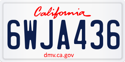 CA license plate 6WJA436