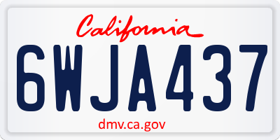 CA license plate 6WJA437