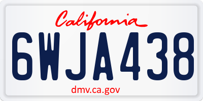 CA license plate 6WJA438