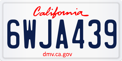 CA license plate 6WJA439